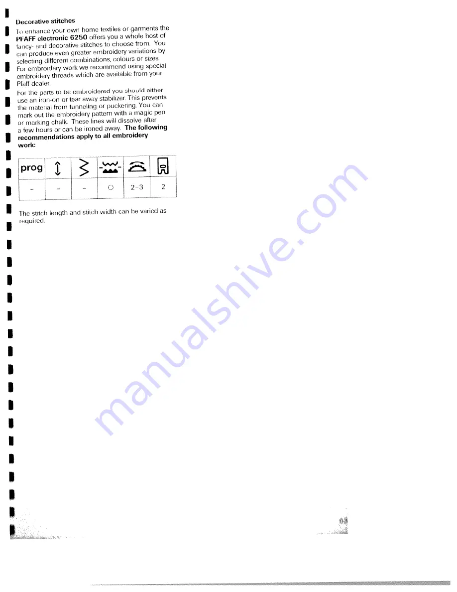 Pfaff electronic 6250 Instruction Book Download Page 67