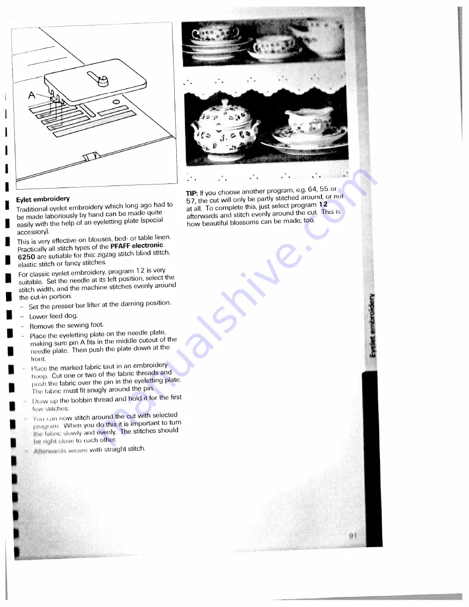 Pfaff electronic 6250 Скачать руководство пользователя страница 95