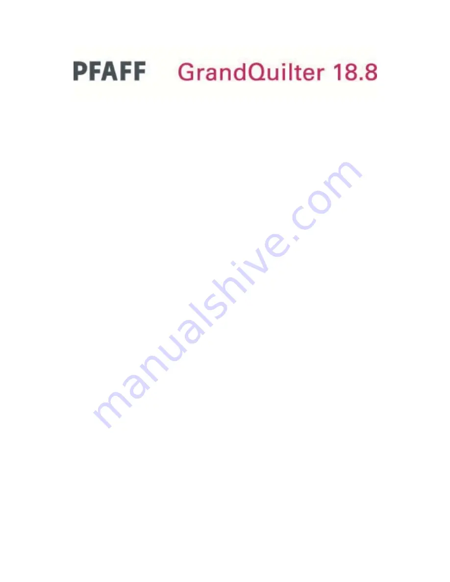 Pfaff GrandQuilter 18.8 Скачать руководство пользователя страница 1