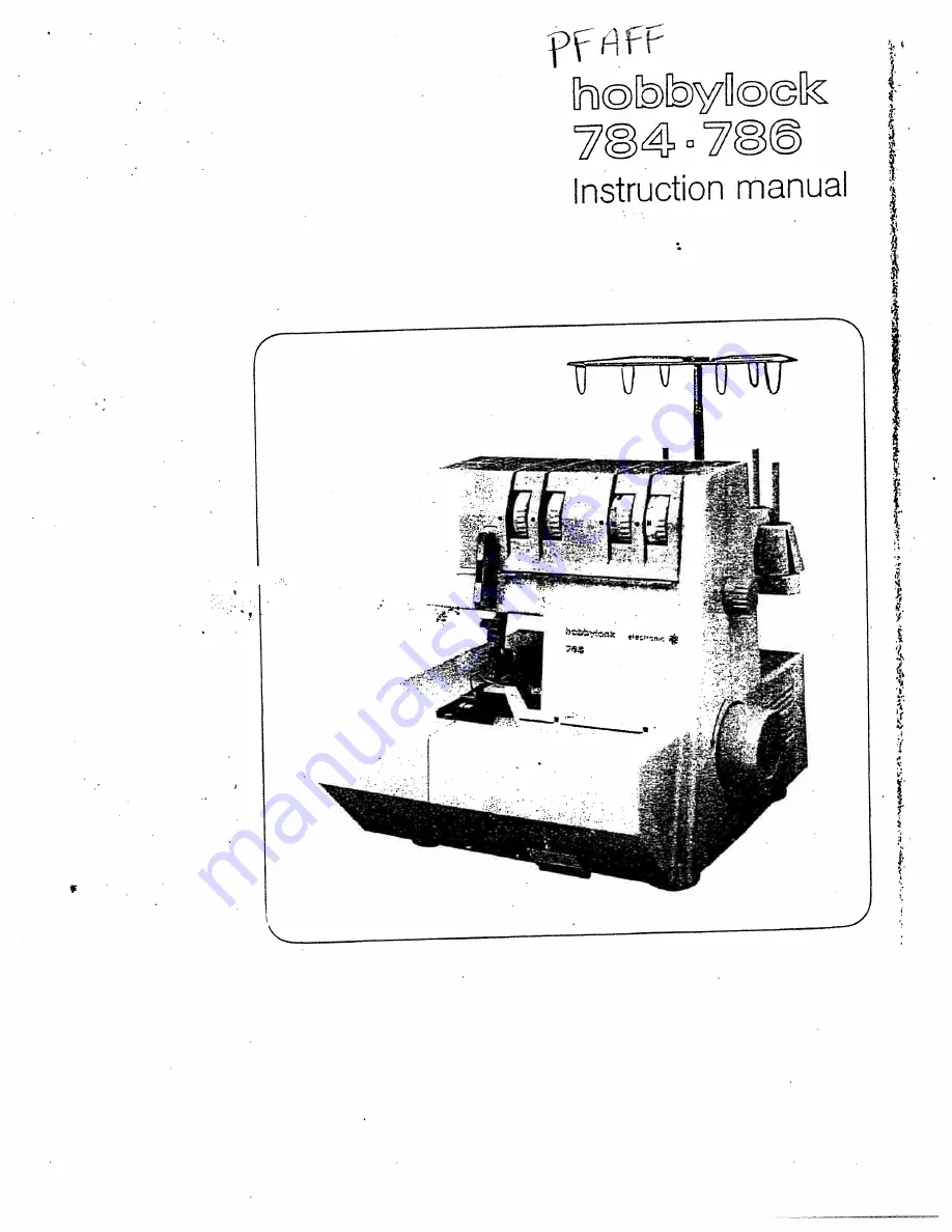 Pfaff Hobbylock 784 Скачать руководство пользователя страница 1