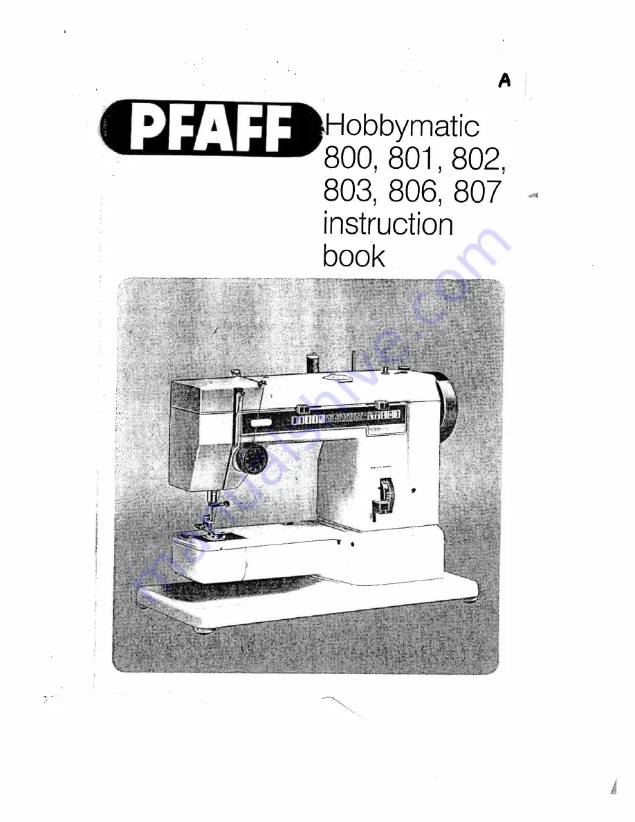 Pfaff HOBBYMATIC 800 Скачать руководство пользователя страница 1