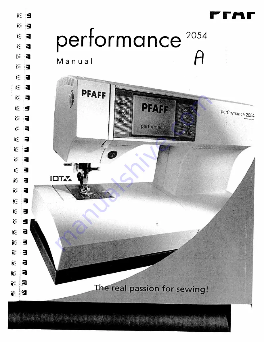 Pfaff perfomance 2054 Скачать руководство пользователя страница 1