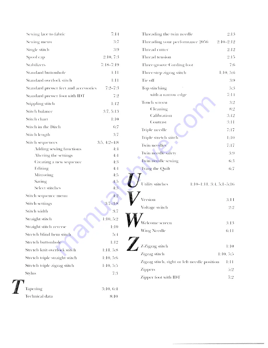 Pfaff performance 2056 Operating Instructions Manual Download Page 109