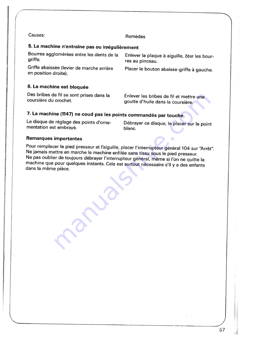 Pfaff tipmatic 1119 Instruction Book Download Page 59