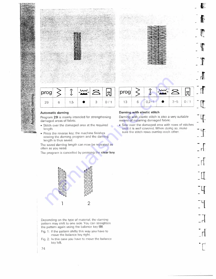 Pfaff tiptronic 6270 Instruction Book Download Page 76