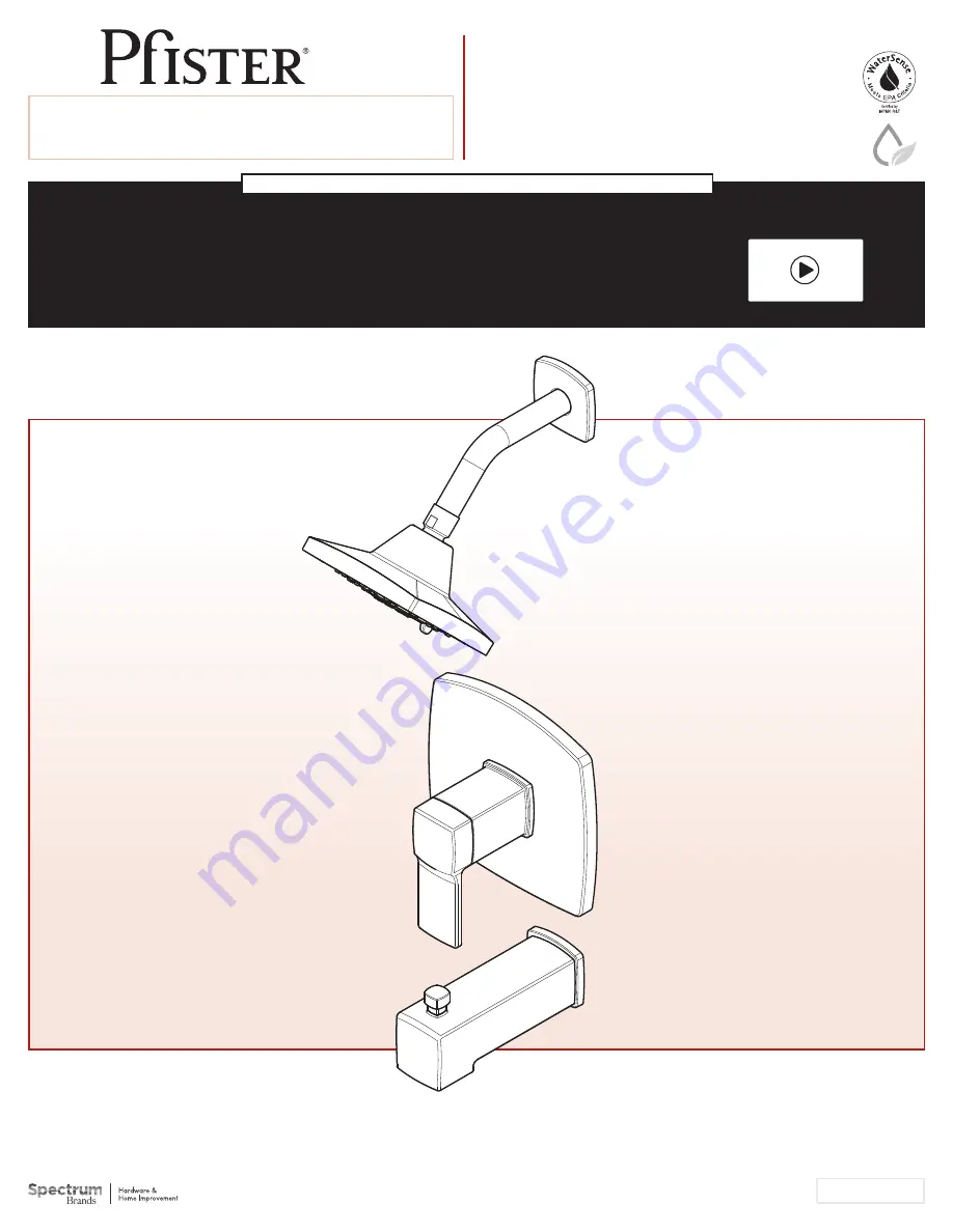 Pfister Deckard LG89-XDA Maintenance & Care Manual Download Page 1