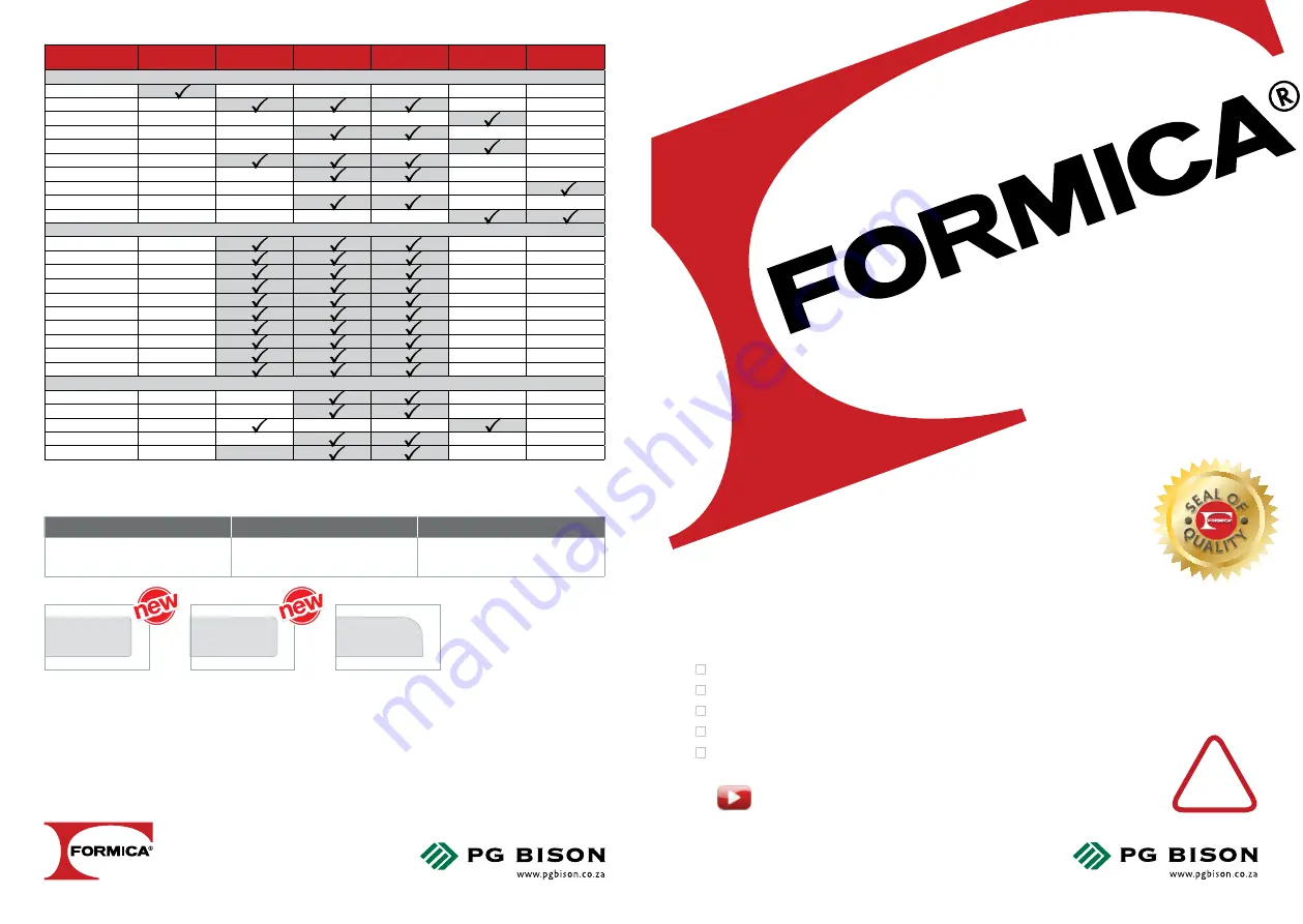 PG BISON FORMICA LifeSeal Worktop Скачать руководство пользователя страница 1