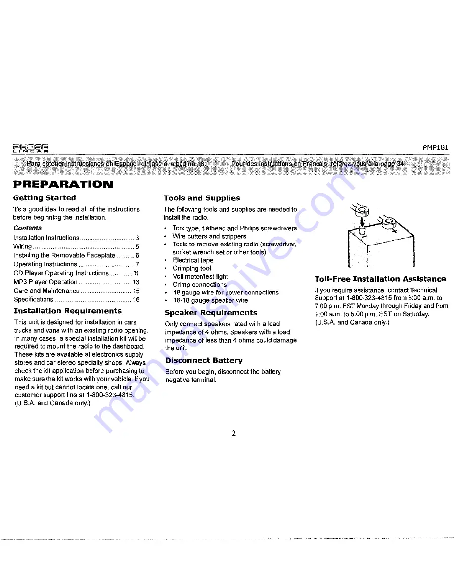 Phase Linear PMP181 Owner'S Manual Download Page 2