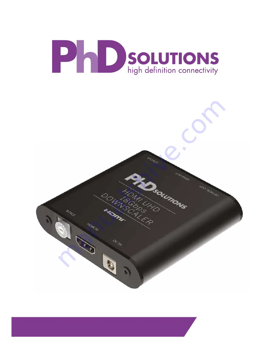 PhDsolutions PHD-HDMIDAC-4KDS Installation Manual Download Page 1