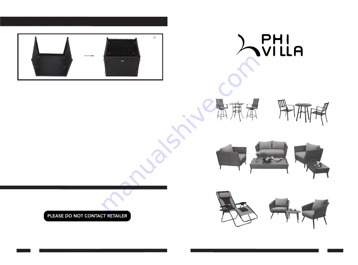 PHI VILLA 5PCS TABLE & CHAIRS Скачать руководство пользователя страница 4