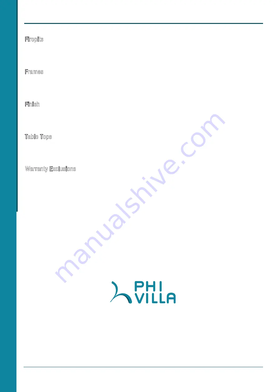 PHI VILLA E02GS025 Use And Care Manual Download Page 6