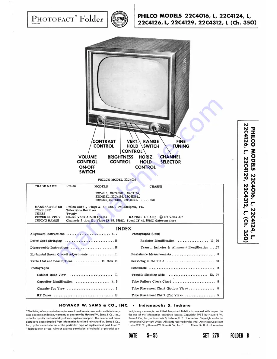 Philco 22C4124 Manual Download Page 1