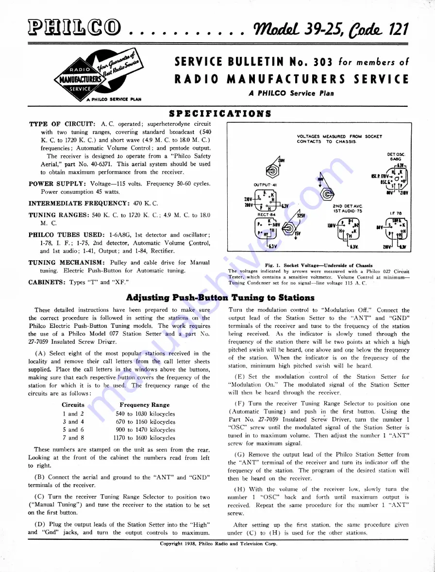 Philco 39-25 Скачать руководство пользователя страница 1