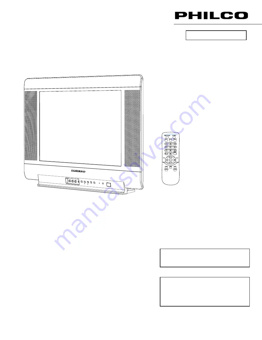 Philco PF2118 Service Manual Download Page 1