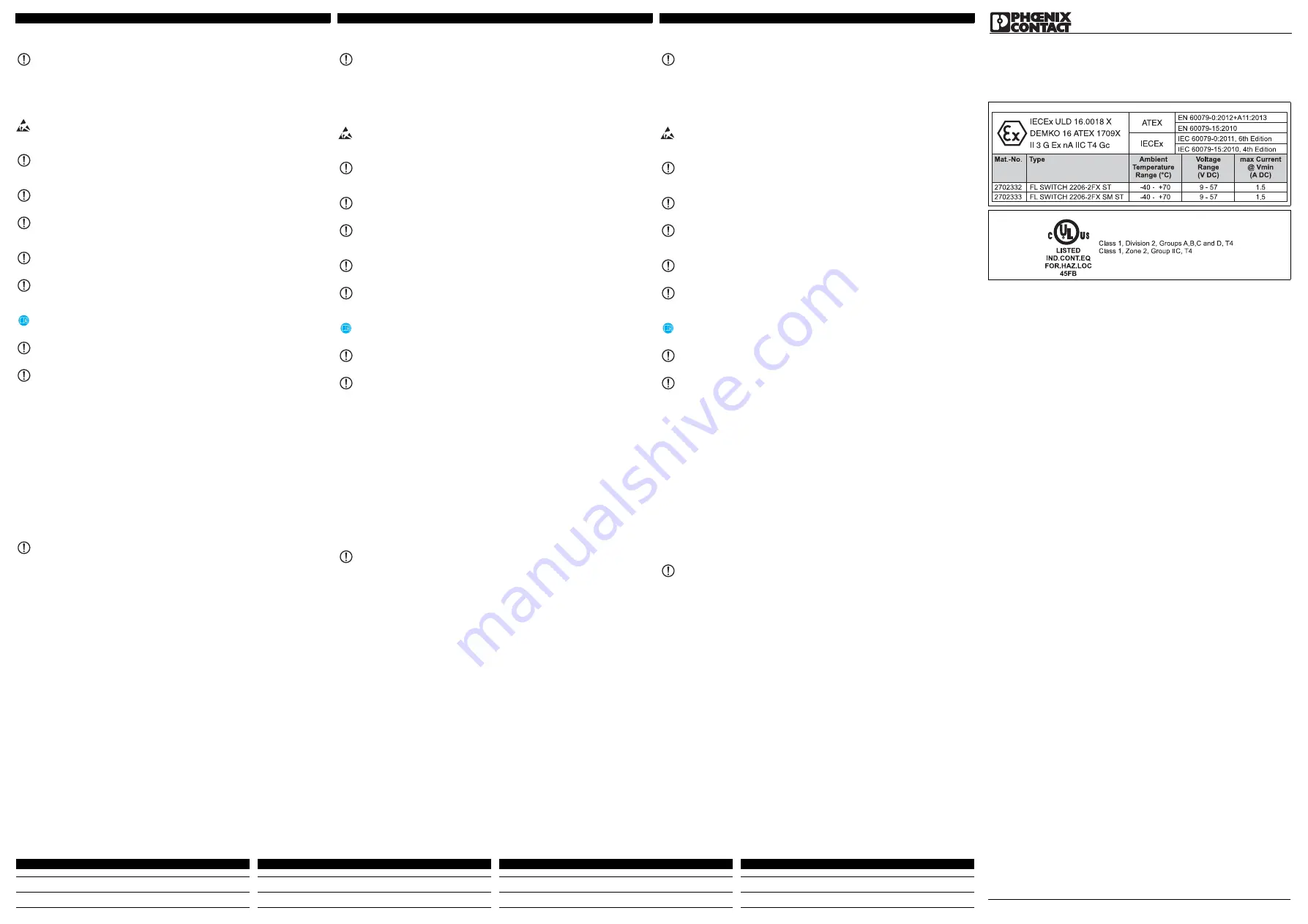 Phoenix Contact FL SWITCH 2206-2FX SM Installation Notes For Electricians Download Page 2