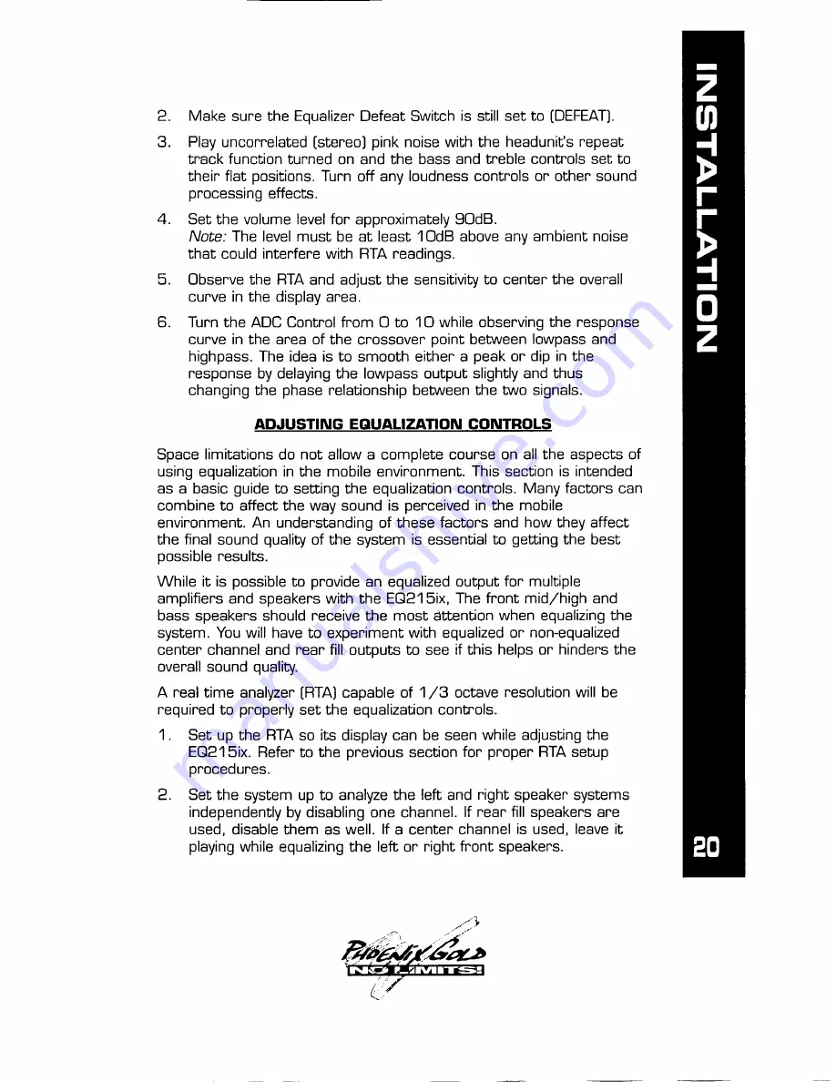 Phoenix Gold EQ215ix Owner'S Manual Download Page 21