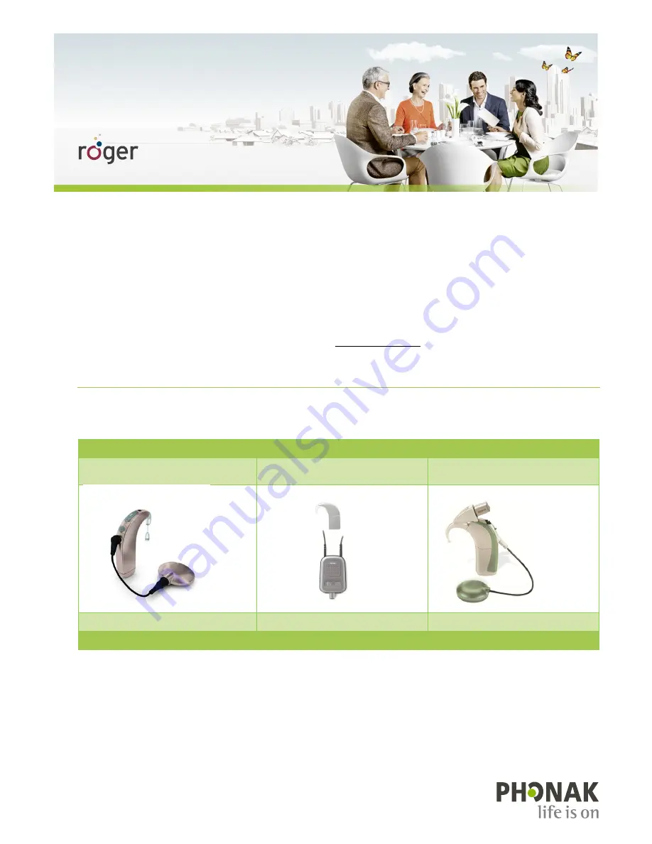 Phonak Roger 17 Fittings Manual Download Page 1