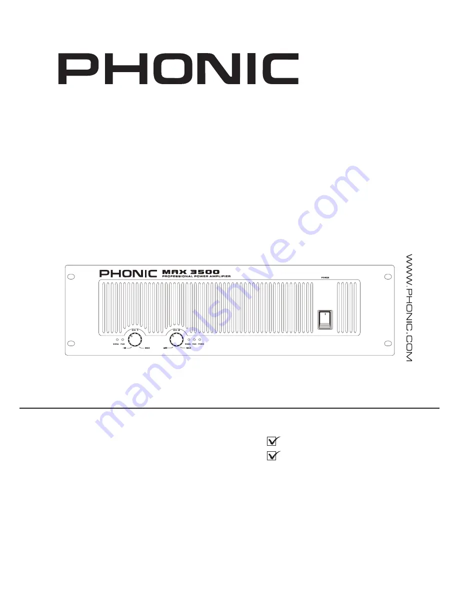 Phonic MAX 3500 User Manual Download Page 1