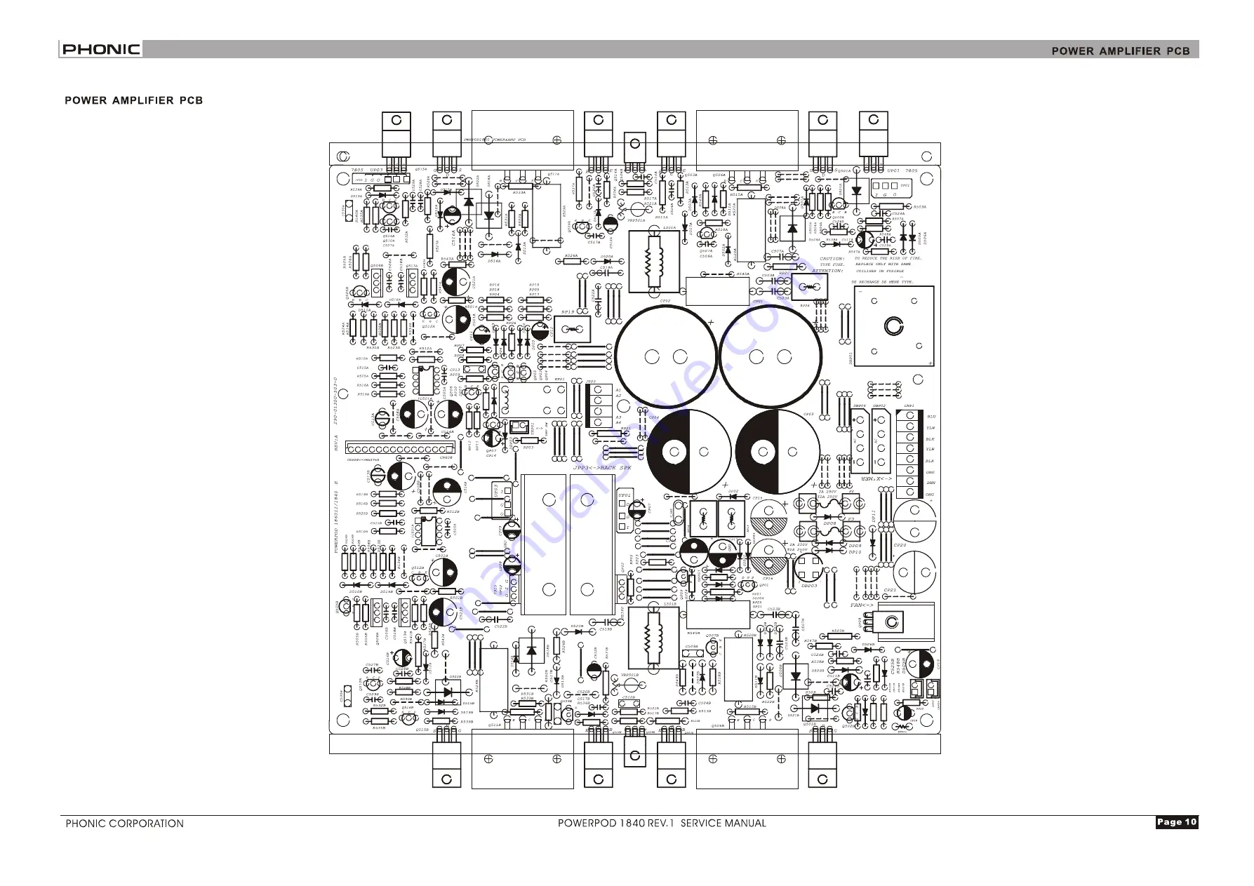 Phonic POWERPOD-1840 REV.1 Service Manual Download Page 10