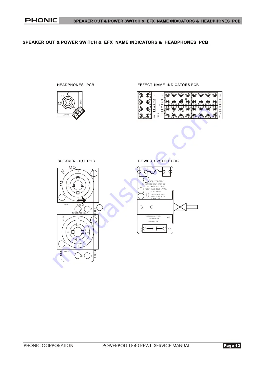 Phonic POWERPOD-1840 REV.1 Скачать руководство пользователя страница 12