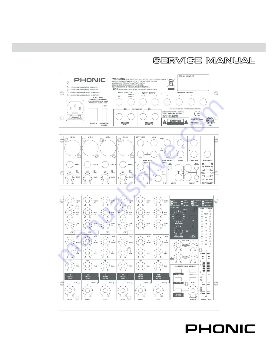 Phonic POWERPOD 820 Service Manual Download Page 1