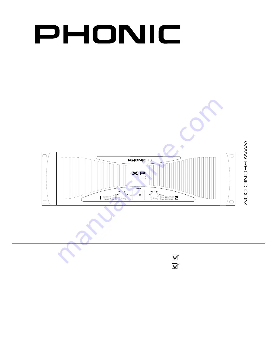 Phonic XP 2000 Скачать руководство пользователя страница 1