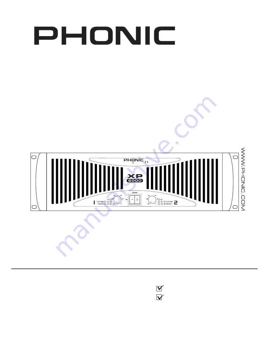 Phonic XP6000 Скачать руководство пользователя страница 1