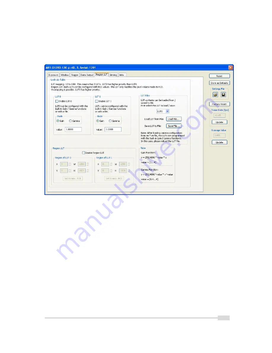 Photon Focus CameraLink MV1-D1280 User Manual Download Page 67