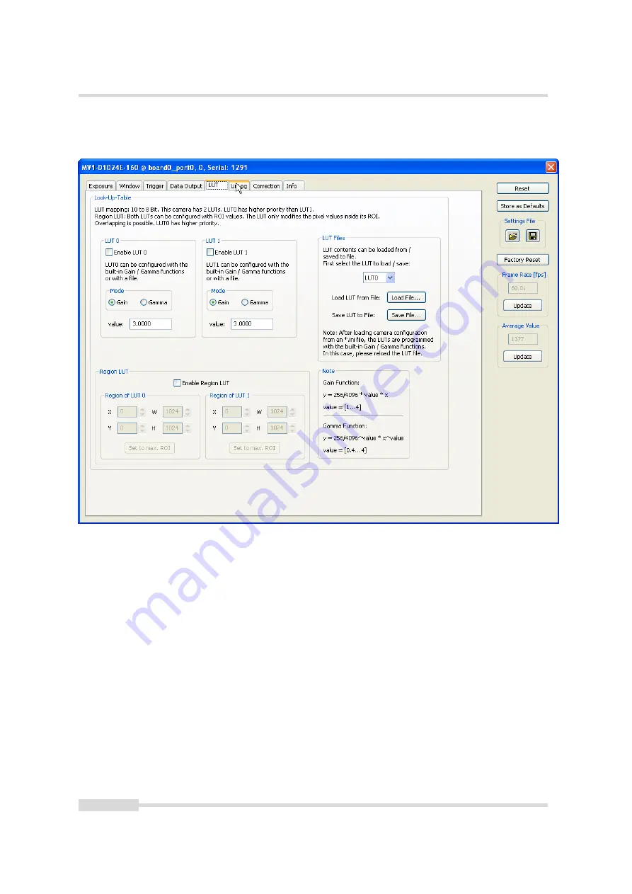 Photon Focus MV1-D1024E User Manual Download Page 86