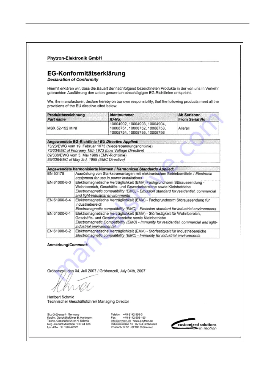 phytron 10004904 Скачать руководство пользователя страница 50