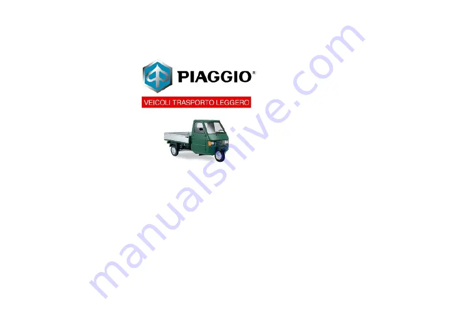 PIAGGIO Ape TM Instructions Manual Download Page 11