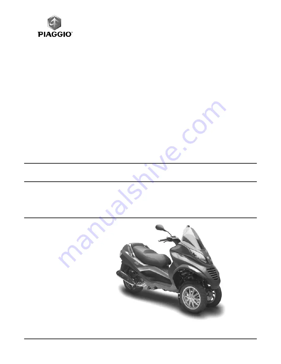 PIAGGIO MP3 400 i.e. Service Manual Download Page 1