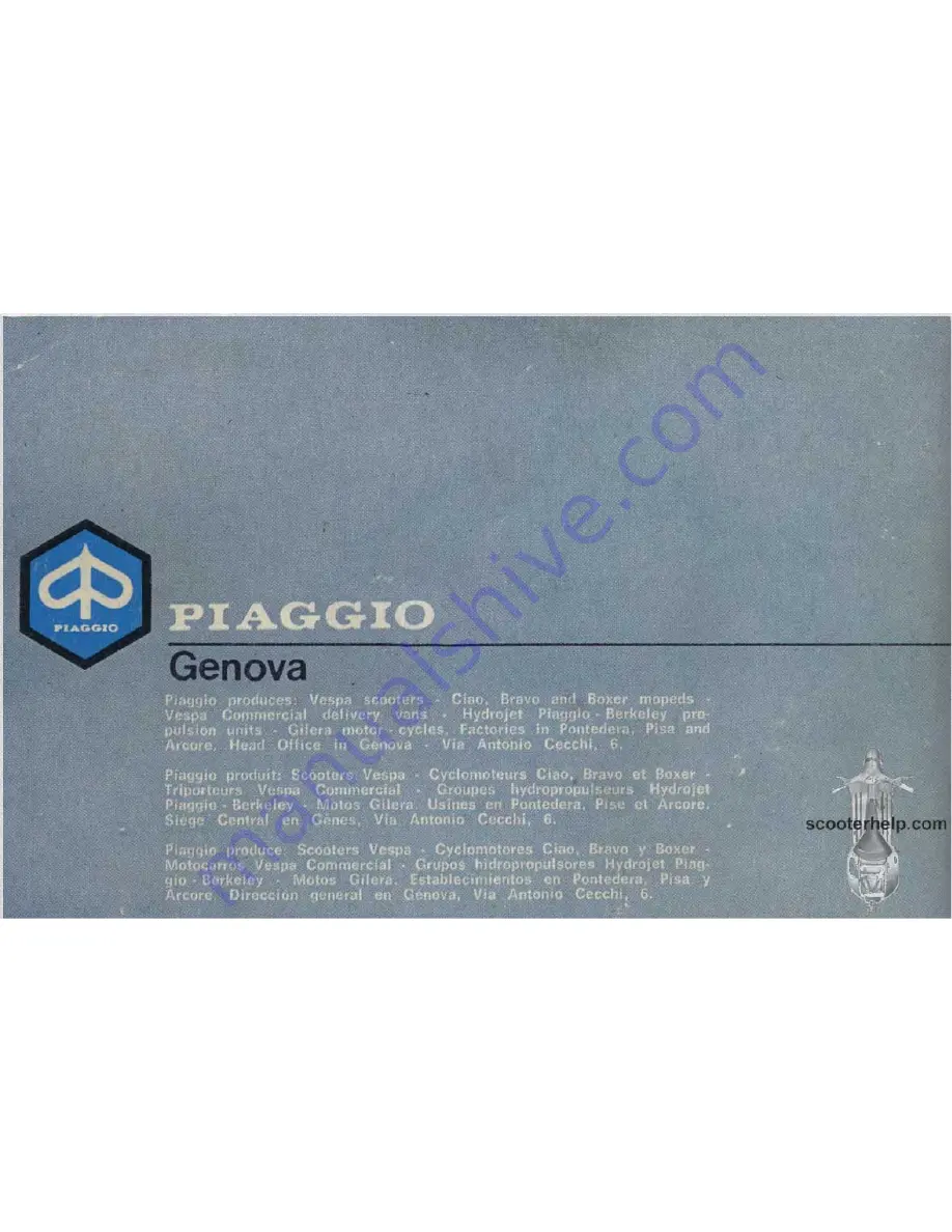 PIAGGIO Vespa P125X Manual Download Page 138