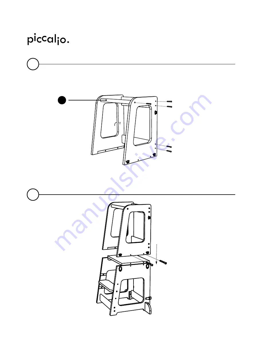 piccalio Mini Chef Convertible Helper Tower Assembly Instructions Manual Download Page 5