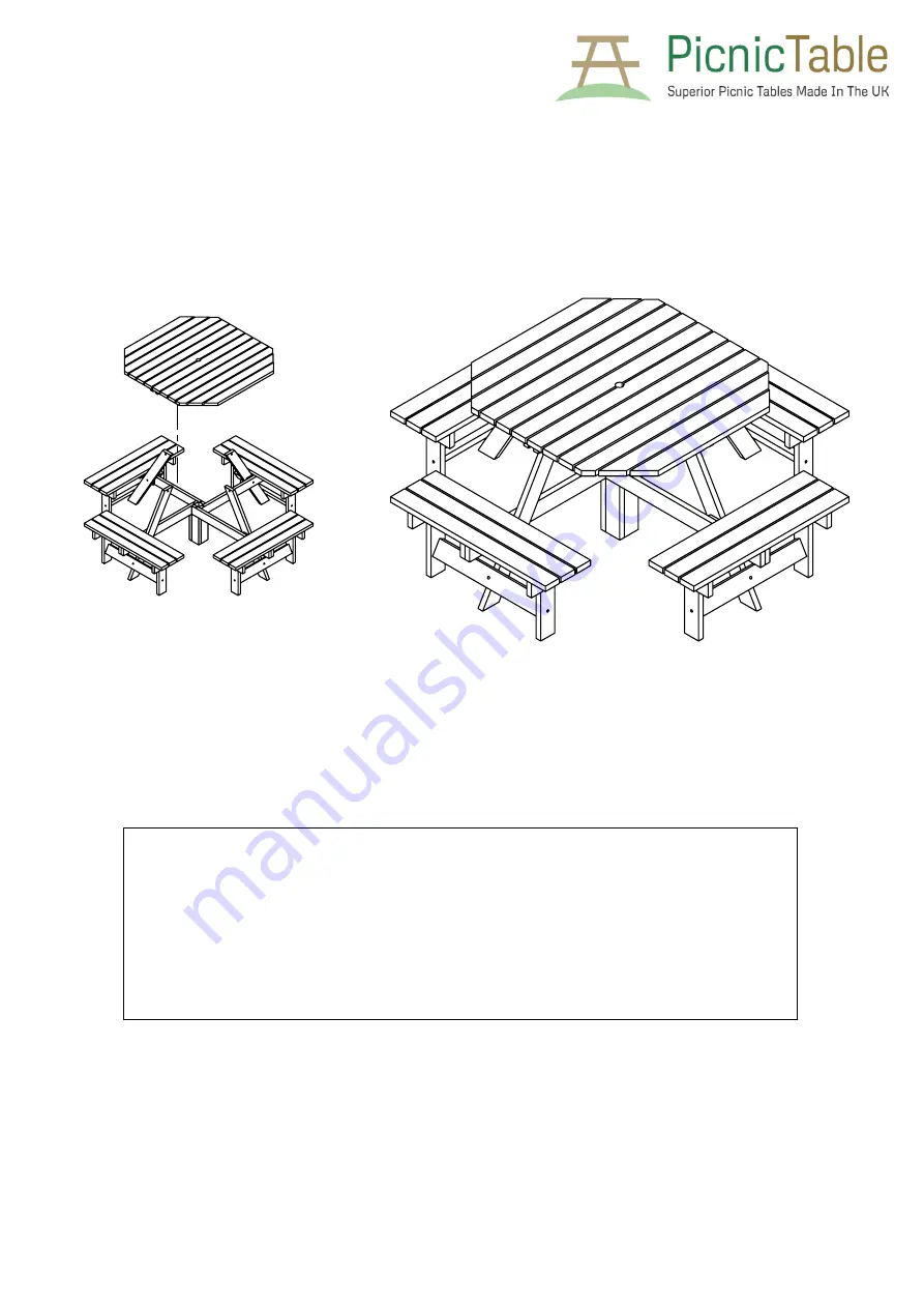 PicnicTable WOCT001-01-280422 Скачать руководство пользователя страница 2