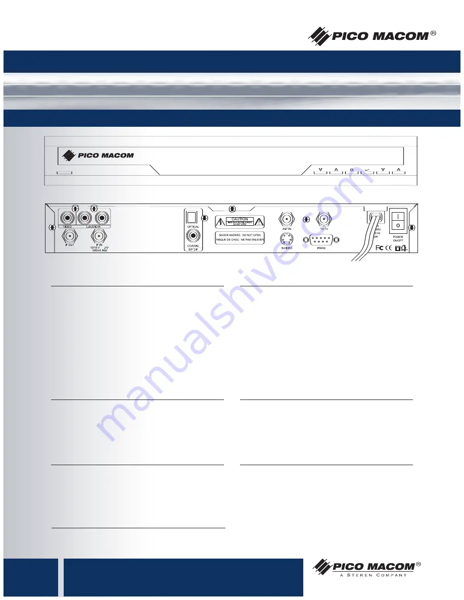 Pico Macom SIRD-FTA Specifications Download Page 2