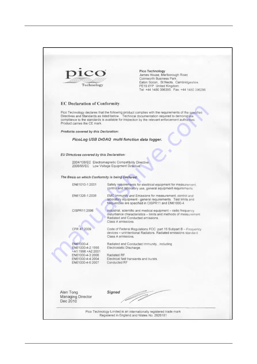 pico Technology USB DrDAQ User Manual Download Page 40