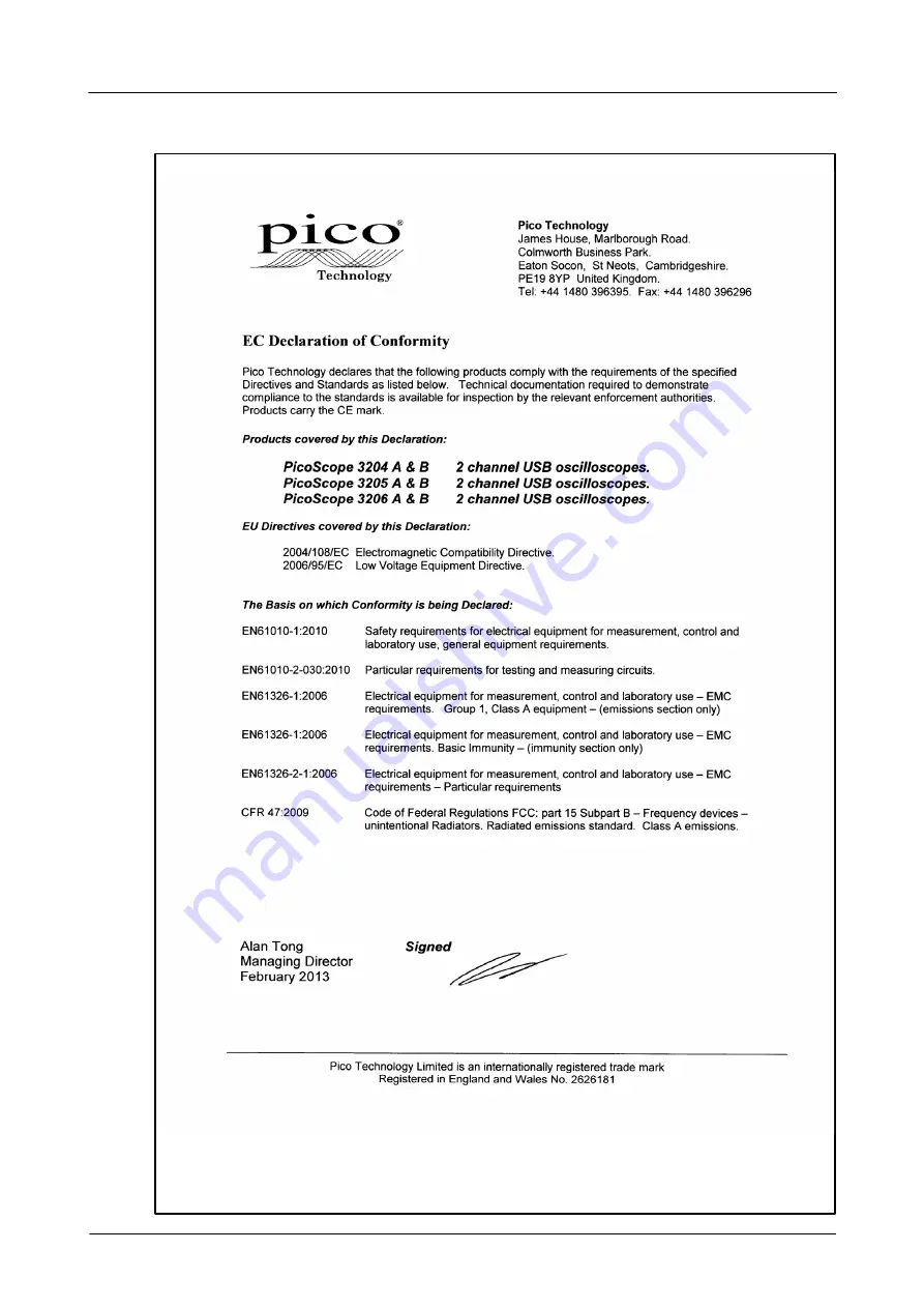 PICO PicoScope 3000 A Series User Manual Download Page 21