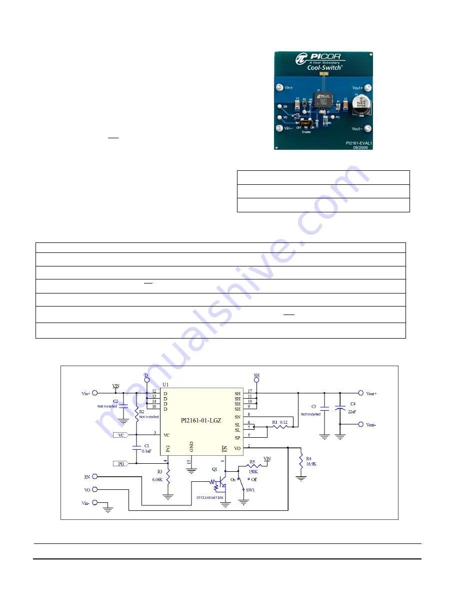 Picor PI2161-EVAL1 User Manual Download Page 2