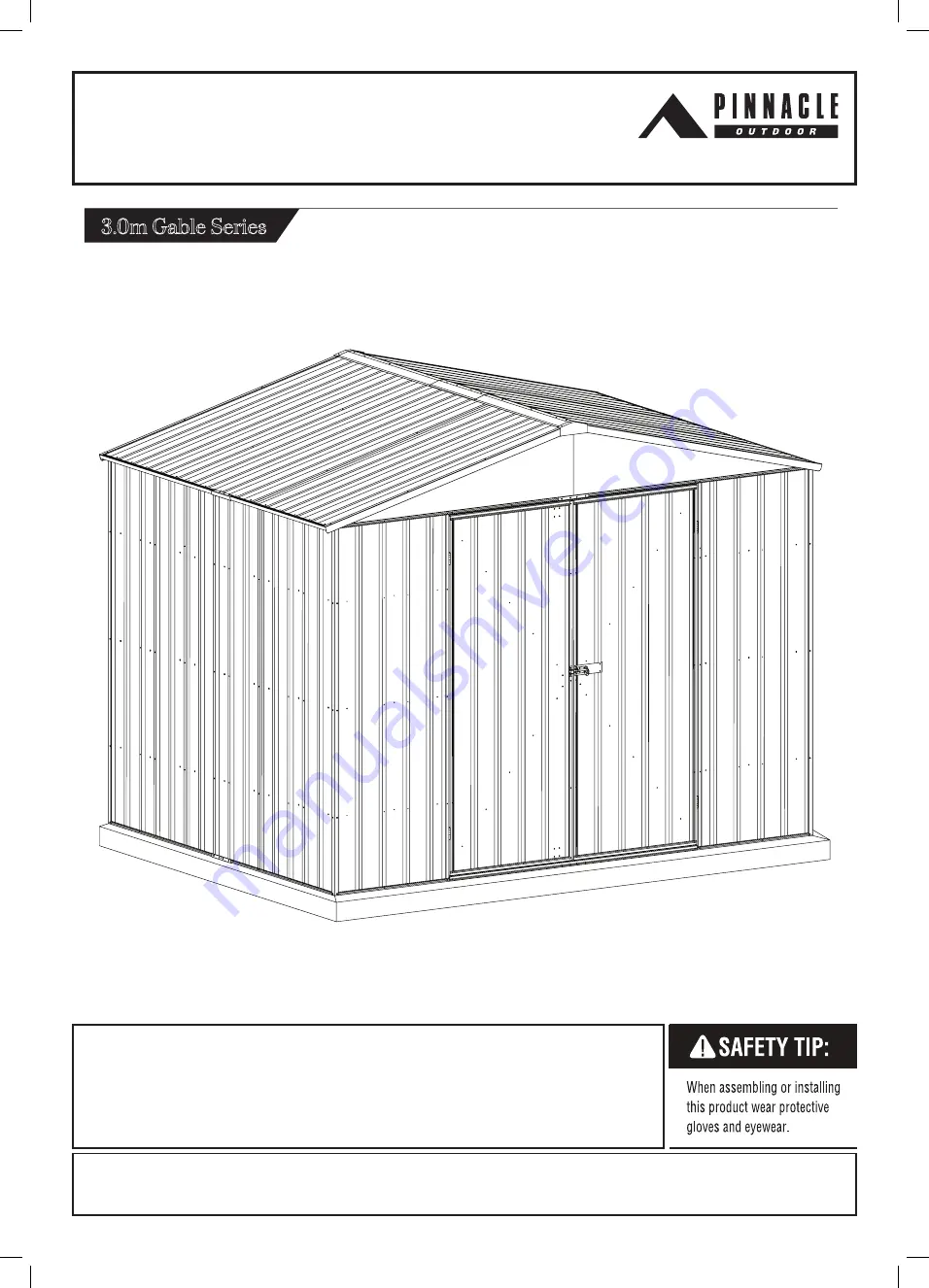 Pinnacle Outdoor Cyclonic Kit 3.0m Gable Series Assembly Instructions Manual Download Page 1