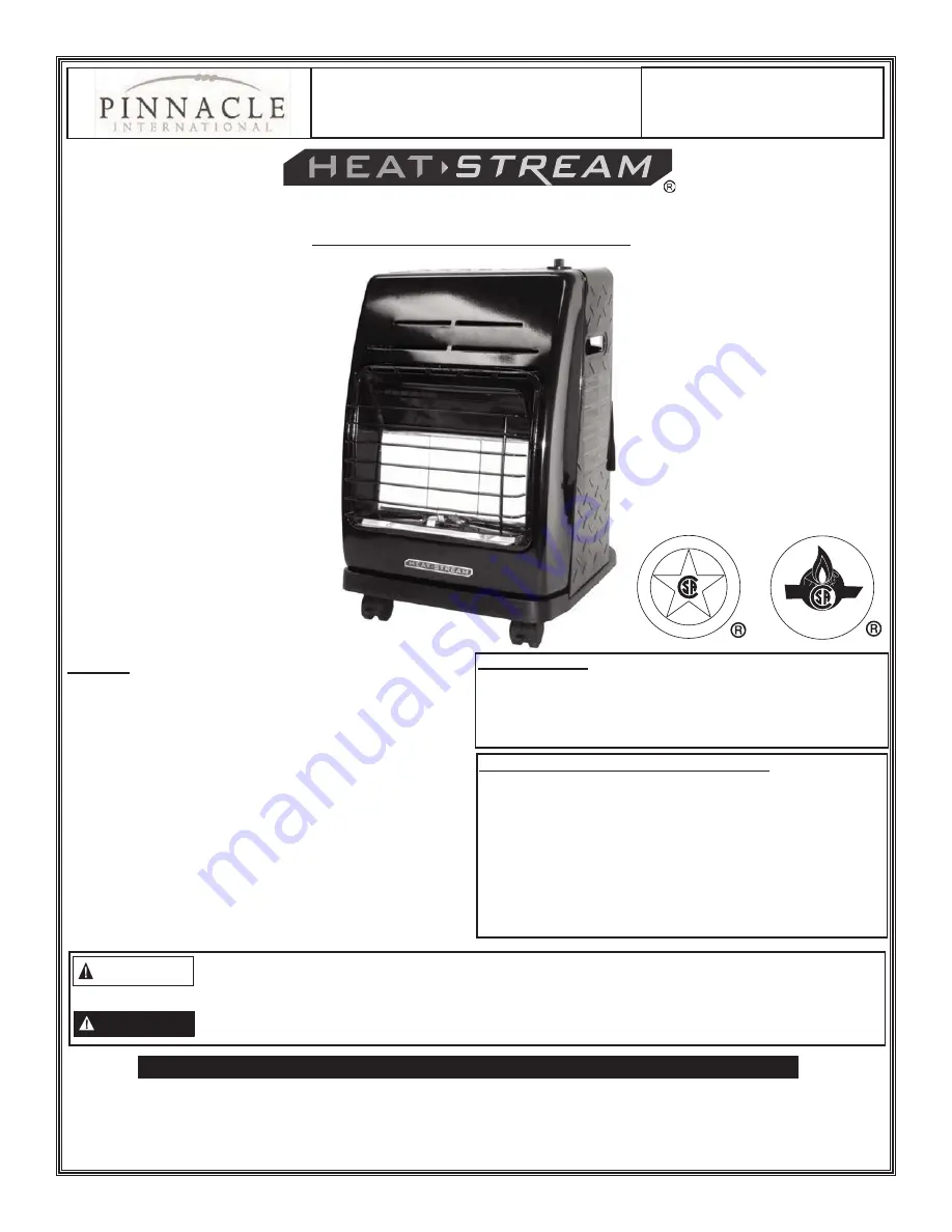 Pinnacle Heat-Stream HS-18-PCH User'S Manual And Operating Instructions Download Page 9