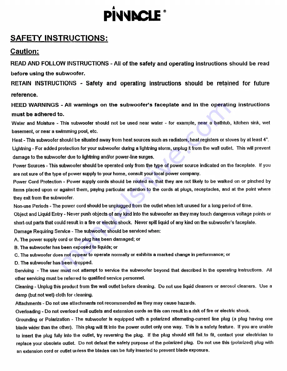 Pinnacle Quantum Plasma-3 Owner'S Manual Download Page 15