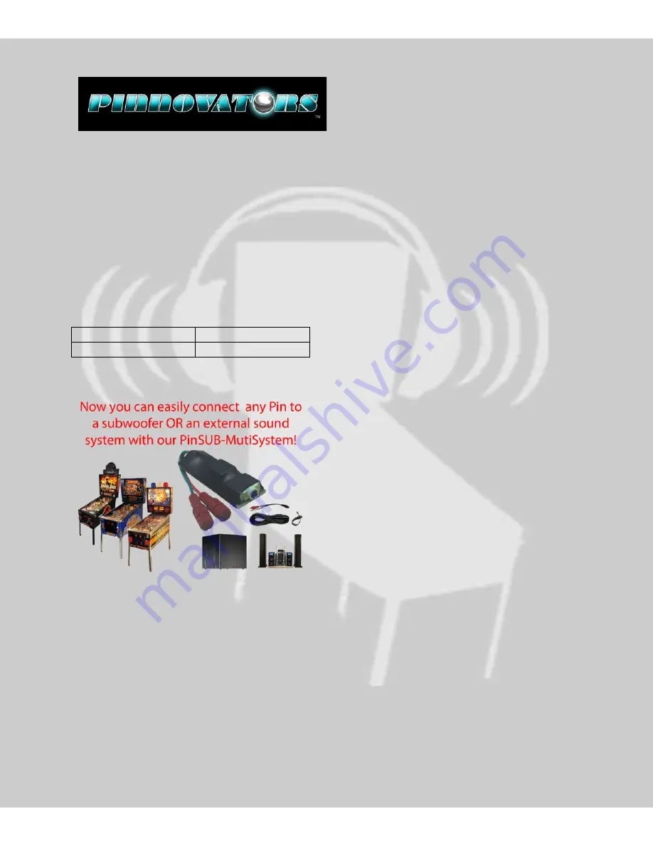 Pinnovators PINsub Multi System Installation Manual Download Page 1