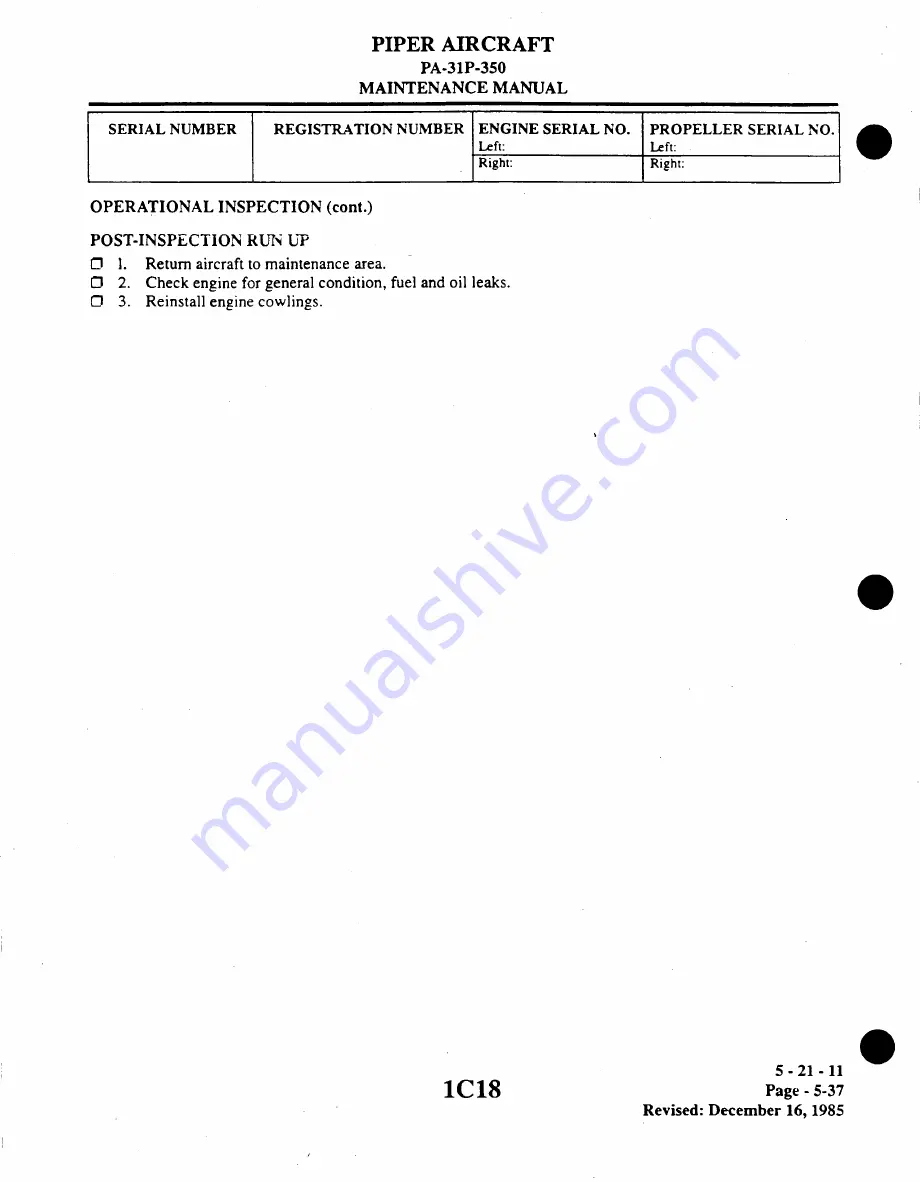 Piper Aircraft Corporation MOJAVE PA-31 P-350 Maintenance Manual Download Page 66