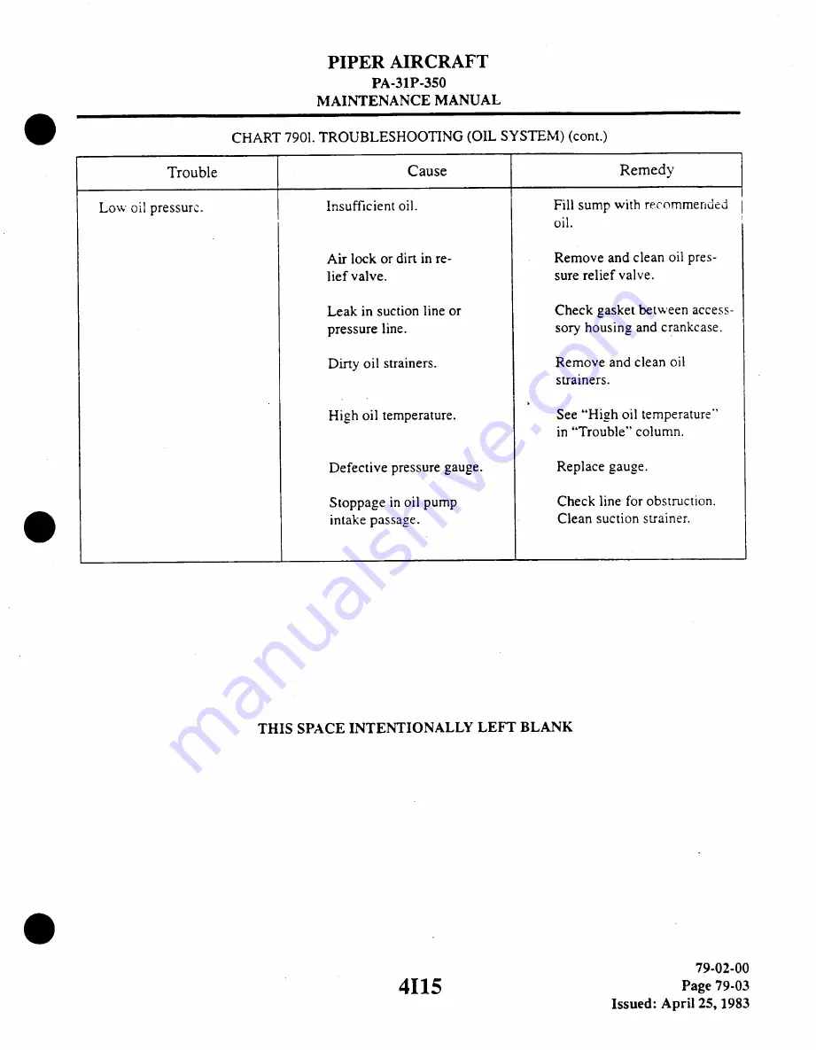 Piper Aircraft Corporation MOJAVE PA-31 P-350 Maintenance Manual Download Page 1027