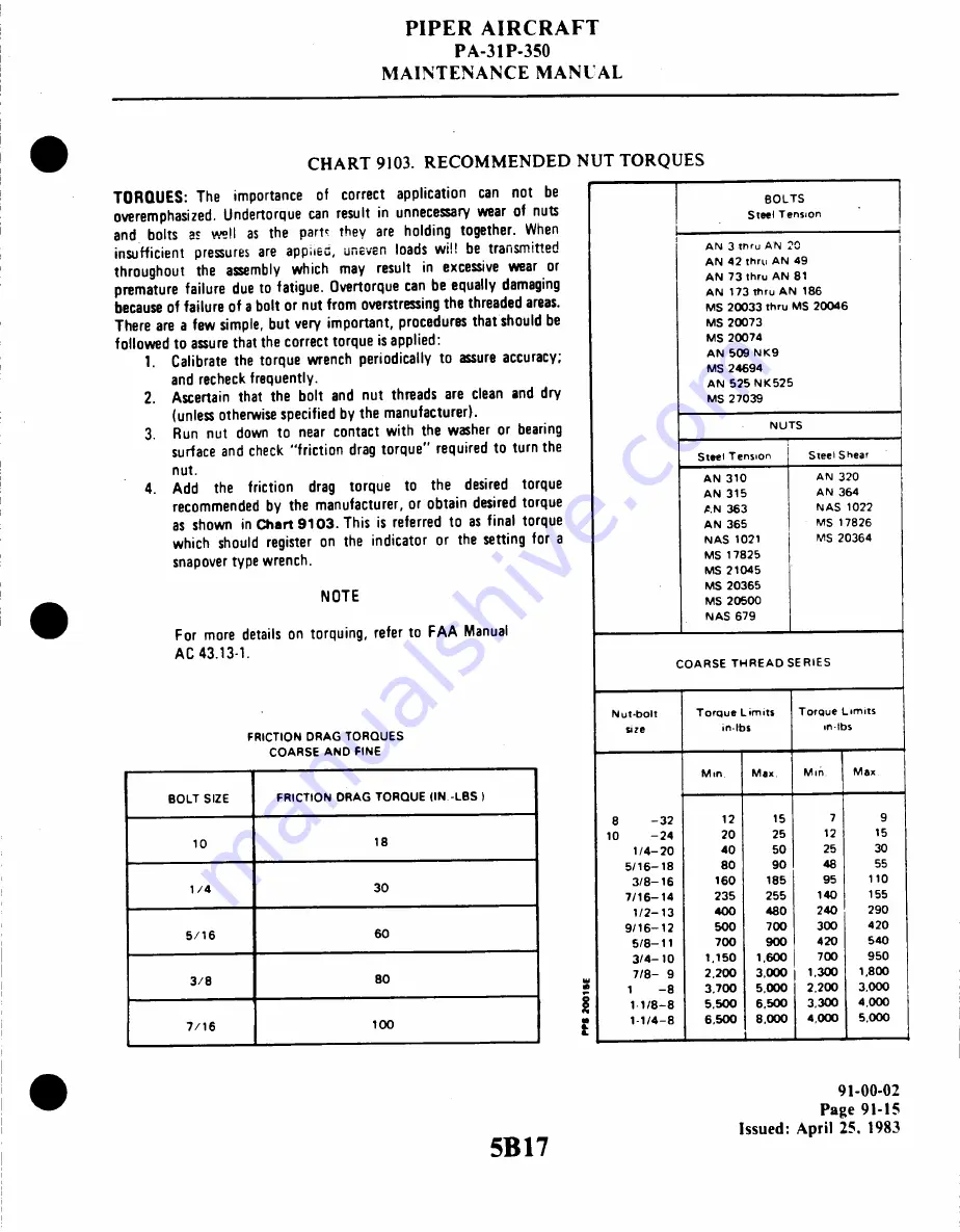 Piper Aircraft Corporation MOJAVE PA-31 P-350 Maintenance Manual Download Page 1096