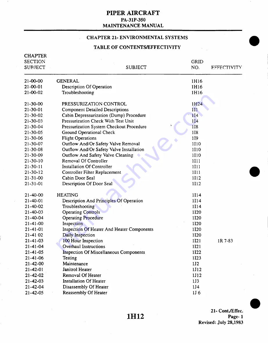 Piper Aircraft Corporation MOJAVE PA-31 P-350 Maintenance Manual Download Page 180