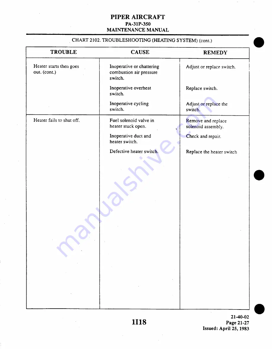 Piper Aircraft Corporation MOJAVE PA-31 P-350 Maintenance Manual Download Page 210