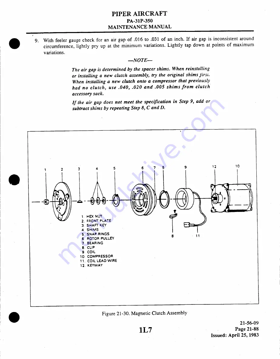 Piper Aircraft Corporation MOJAVE PA-31 P-350 Maintenance Manual Download Page 271