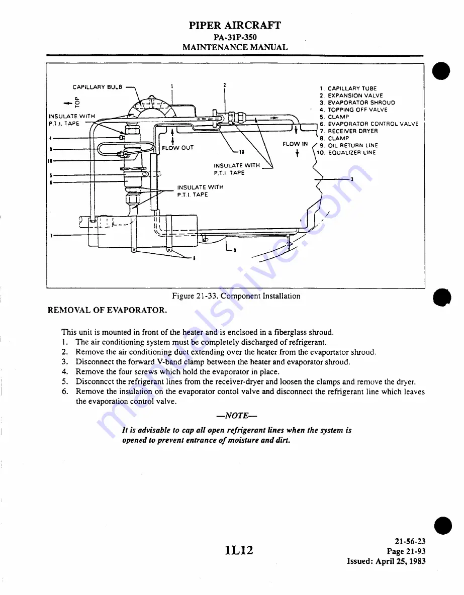 Piper Aircraft Corporation MOJAVE PA-31 P-350 Maintenance Manual Download Page 276